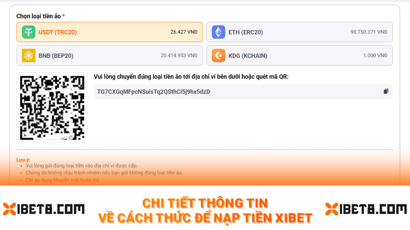 Chi tiết thông tin về cách thức để nạp tiền Xibet
