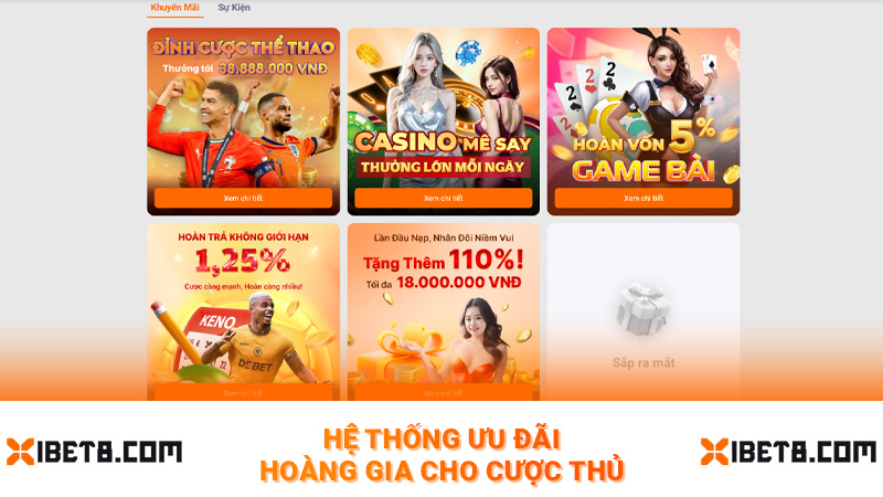 Hệ thống ưu đãi hoàng gia cho cược thủ