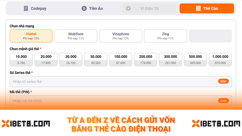 Từ A đến Z về cách gửi vốn bằng thẻ cào điện thoại